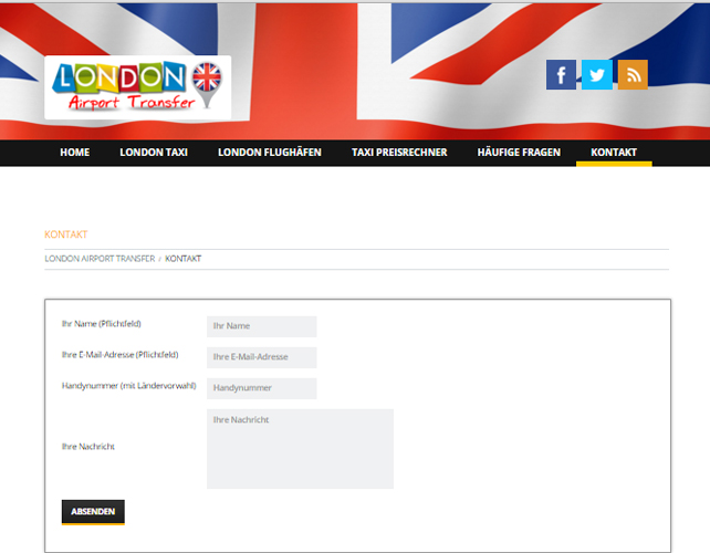 London Taxi Business Website